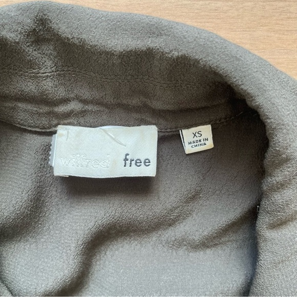 Wilfred Khaki Tie-Front Button Down Shirt - Picture 2 of 8